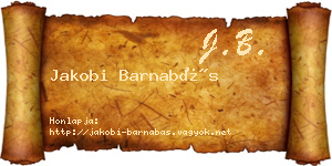 Jakobi Barnabás névjegykártya